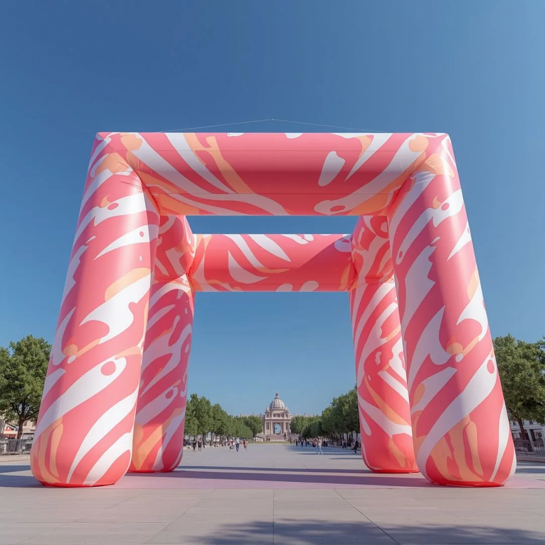 Inflated square inflatable arch